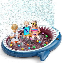 Load image into Gallery viewer, Jasonwell Inflatable Kiddie Pool Sprinkler: Splash Pad for Kids Toddlers 71-Inch 3-in-1 Children Ball Pit Shark Baby Wading Pool Outdoor Swimming Pool Summer Water Toys for Boys Girls Dogs
