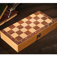 Load image into Gallery viewer, Backgammon Chess Board Chess Set Board Games Magnetic Travel Folding Portable Wooden Gifts for Beginner Kids Adults Tournament Chess (Color : Brown, Size : Large)
