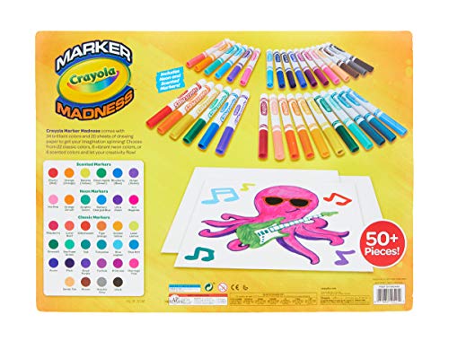 Crayola Marker Madness 34 Broad Line Markers Scented & Neon Art Set