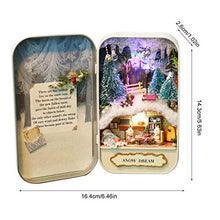 Load image into Gallery viewer, Zerodis DIY DreamHouse 3D Miniatures Wooden Dollhouse Handmade Mini Iron Box Theater Model with Furniture LED Best Xmas Gift for Kid Lovers Seaside Winter Street(Ice and Snow)
