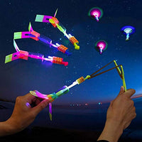 10 PCS Amazing Led Light Arrow Flying Toy Party Fun Gift Elastic, Flying Arrow Outdoor Flashing Children's Toys Birthdays Thanksgiving Christmas Day Gift Outdoor Game for Children Kids
