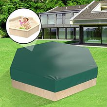 Load image into Gallery viewer, Sfcddtlg 55x43 Inch Sandbox Cover with Drawstring-Protective Cover for Sandbox-Green Waterproof Sandpit Cover for Home Garden Outdoor Pool Kids Toy Dustproof Accessories(Green-S)
