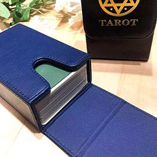 Load image into Gallery viewer, YITAQI Tarot Storage Box,Playing Card Oracle Cards Double Leather Board Game Pentagram Tarot Card Box Palmbox Game Card Box(Red)
