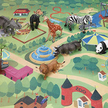Load image into Gallery viewer, Safari Animals Figurines Toys with Activity Play Mat &amp; Trees, Realistic Plastic Jungle Wild Zoo Animals Figures Playset with Elephant, Giraffe, Lion, Gorilla for Kids, Boys &amp; Girls, 22 Piece
