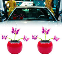 BARMI Creative Plastic Solar Power Butterfly Car Ornament Flip Flap Pot Swing Kids Toy,Perfect Child Intellectual Toy Gift Set