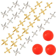 Load image into Gallery viewer, Biubee 3 Sets Retro Metal Jacks and Ball Game- 30 Pcs Gold and Silver Toned Jacks with 3 Red Rubber Bouncy Balls, Classic Game of Jacks for Party Favor, Game Prizes, Kids and Adult of All Ages
