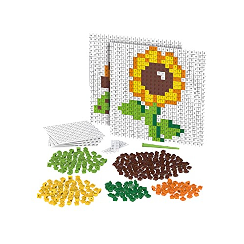 BIOBUDDI BB-2014 Pixels-Create Flower and Turtle Building Blocks, Multi-Coloured