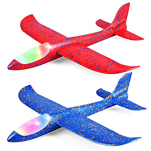 Toyly 2 Pack LED Airplane Toys,17.5