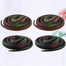 Load image into Gallery viewer, NUOBESTY 4PCS Realistic Rubber Fake Snake Toy Prank Toys Theater Props Party Favors for Kids Garden Props and Practical Joke
