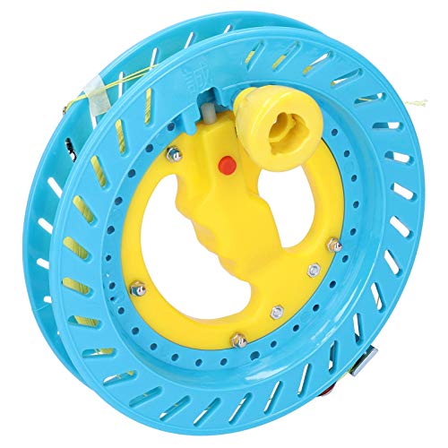 VGEBY ABS Plastic Kite Rope 20cm Wheel with 200m Line Outdoor Reel Handle Wheel Flight Tools One Button Lock for Kids(Blue) Children's Outdoor Entertainment Supplies