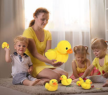 Load image into Gallery viewer, 14&quot; Yellow Duck Stuffed Animal with Babies, Mommy Ducky Plush Playset with Zipper Pocket, 5pcs Ducklings Toys Plushie Birthday Gift for Kids Boy Girl
