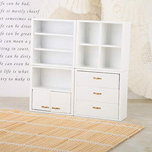 Load image into Gallery viewer, Wooden Dollhouse Furniture, 1:12 Mini Wood Cabinet Furniture Living Room Bedroom Cabinet Wooden Dollhouse Furniture Set Living Room Unit for Dollhouse(White)
