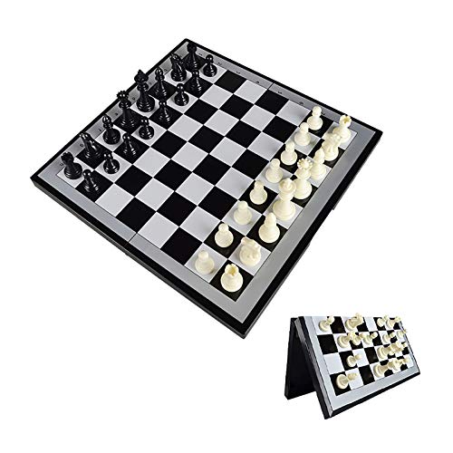 YFF-Corrimano Foldable Chess Set, Portable Travel Chess Board Game Sets, Folding Interior Storage Travel Chess Board, for Children/Adults