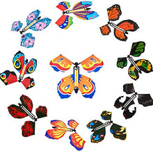 Load image into Gallery viewer, 10 Pieces Magic Fairy Flying Butterfly Card Wind up Butterfly Rubber Band Flying Butterfly Surprise Flying Paper Butterflies Set for Party Playing Decorations (Classic Style)
