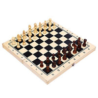 ZYF International Chess Set Chess Folding Magnetic Wooden Chess Set Portable Travel Wooden Board Games Chess Set for Kids and Adults (Size : 34cm)