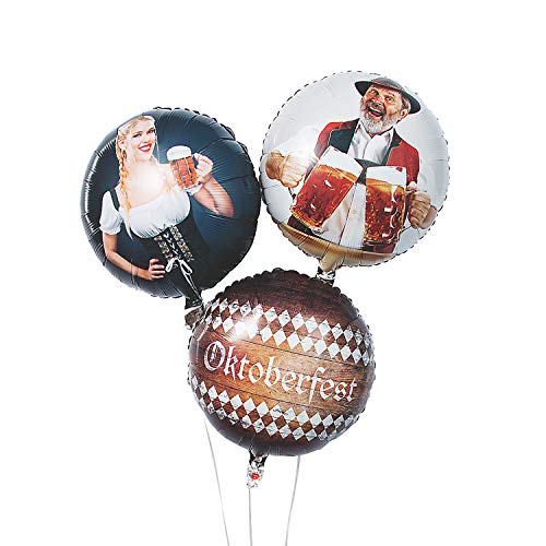 Oktoberfest Mylar Balloons - Party Decor - 3 Pieces