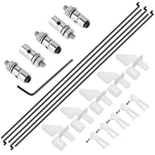 Load image into Gallery viewer, HobbyPark 20pcs Nylon Control Horns 20x11mm + 1.2x21mm Clevis + Pushrod Connector Linkage Stopper 1.3mm + 1.2 x 180mm Steel Z Style Pushrods Parts for RC Airplane Plane
