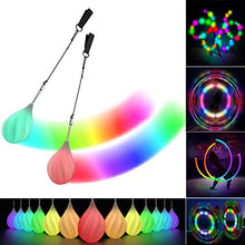 Load image into Gallery viewer, LED Poi Balls Glow Balls Soft Glow Poi Balls for Beginners and Professionals Rainbow Fade and High Strobe Spinning LED Glow Toy Light Up Balls 1x Pair Glow Poi Balls
