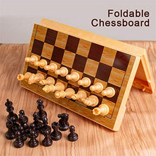 Load image into Gallery viewer, FIBVGFXD Portable Chess Set, Chess Portable Travel Chess Set, Plastic Chess Game Magnetic Chess Pieces, Folding Chessboard as Gift Toy (3135.7cm)
