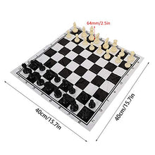 Load image into Gallery viewer, Jeankak Portable Black &amp; White Educational Game Travel Board Game Set, Chess Set, International for Kids Chess Lovers Adults Beginners
