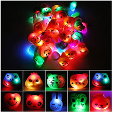 Load image into Gallery viewer, 24 Pack LED Light Up Rings, Messar LED Jelly Rings Finger Lights Light-Up Toys Glow in The Dark Party Supplies Ring Prizes for Kids and Adults Birthday Halloween Christmas Party (24)

