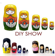 Load image into Gallery viewer, ZHONGJIUYUAN 5pcs/Set DIY Unpainted Blank Wooden Embryo Russian Nesting Dolls Matryoshka Toy Gift Ornament Decoration
