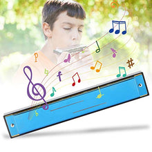 Load image into Gallery viewer, Mouthorgan Harmonica, Professional Mouthorgan Harmonica Diatonic Harp Children Gifts Polyphonic c Key 24 Hole Harmonica Instrument Holiday Birthday Gift For Beginners (blue) Play Instrument Supplies
