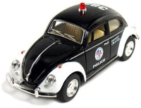5 Classic Volkswage 1967 Beetle Police car 1:32 Scale (Black/White) by Kinsmart
