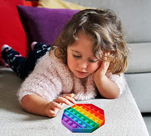Load image into Gallery viewer, Push Pop Bubble Fidget Sensory Toy - for Autism, Stress, Anxiety - Kids and Adults (Rainbow Octagon)
