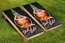 Load image into Gallery viewer, DaVinci Wrap Masters &#39;Hells Belle&#39; Laminated Vinyl Corn Hole Board Decals.

