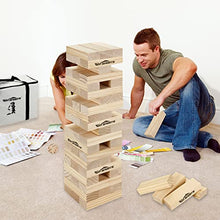 Load image into Gallery viewer, Win SPORTS Giant Tumbling Timbers - Yard Games Large Wooden Tumble Tower Wood Blocks Stacking Yard Game, with 1 Dice Set &amp;Stacks to Over 5 FT,Made from Premium Pine (7.5&quot;x2.5&quot;x1.5&quot;, 54 PCS)
