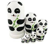 Load image into Gallery viewer, Winterworm Adorable Lovely Panda Holding Bamboo Handmade Wooden Russian Nesting Dolls Matryoshka Dolls Set 7 Pieces for Kids Toy Birthday Home Decoration
