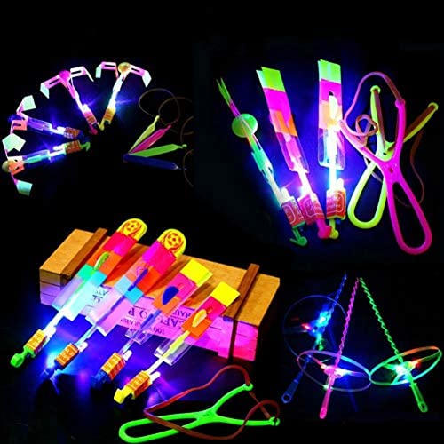 30 PCS Amazing Led Light Arrow Flying Toy Party Fun Gift Elastic, Flying Arrow Outdoor Flashing Children's Toys Birthdays Thanksgiving Christmas Day Gift Outdoor Game for Children Kids