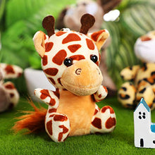 Load image into Gallery viewer, 12 Pieces Mini Stuffed Forest Animals Jungle Animal Plush Toys in 4.8 Inch Cute Elephant Lion Giraffe Tiger Plush for Animal Themed Parties Teacher Student Achievement Award (Sitting)
