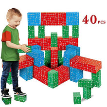 Load image into Gallery viewer, WishaLife Cardboard Blocks,40pcs Building Blocks Extra-Thick Jumbo Stackable Bricks in 3 Size for Toddlers Kids
