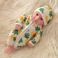 Alician 10 Inch Simulation Doll Durable Vinyl Reborn Doll Baby Toy QW-02 Pineapple Smiley boy