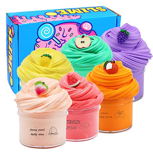 LAWOHO Butter Slime Kit, 6 Pack, Super Soft Non-Sticky and No-Toxic DIY Stress Relief Toys Gift for Boys, Girls, Kids and Adults 189
