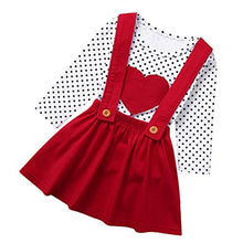 Load image into Gallery viewer, Amosfun 1 Set Fashion Girls Strap Dress Stylish Kids Costume Chic Daily Casual Clothes Party Decor Outfit for Children- Red (Fit for 120cm Height) for Valentines Party Supplies
