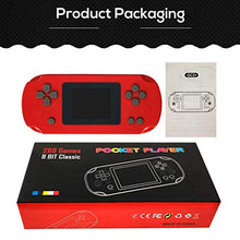 Load image into Gallery viewer, HJKPM Handheld Games Consoles, Impassable 8 Bit Retro Mini Childhood Pocket Games Console with 2 Inch TFT Color Screen Built-in 268 Classic Games,Gray
