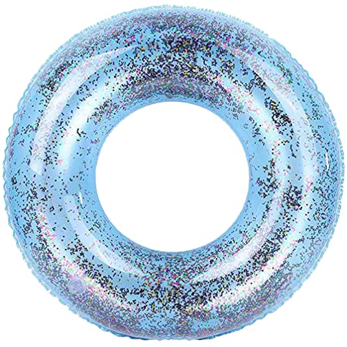 BESPORTBLE Swimming Ring, 1PC PVC Creative Sequin Inflatable Swim Ring Thickened Floating Row for Pool Lake Beach Adults Children Summer ( 90 Mixed Sequin )