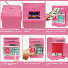 Load image into Gallery viewer, Adevena Electronic Piggy Bank, Mini ATM Password Money Bank Cash Coins Saving Box for Kids, Cartoon Safe Bank Box Perfect Toy Gifts for Boys Girls (Pink)
