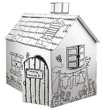 Load image into Gallery viewer, Funtress Cardboard Playhouse for Kids to Color Creatology Gift for Children Paper House for Toddlers(30.3x18x32/18.5 Inch)
