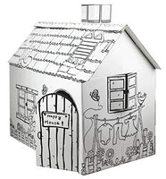 Funtress Cardboard Playhouse for Kids to Color Creatology Gift for Children Paper House for Toddlers(30.3x18x32/18.5 Inch)