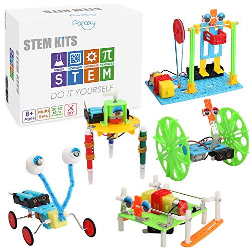 5 Set STEM Kit, Robot Building Kit, STEM Projects for Kids Age 8-12, DIY Electronic Science Experiments Engineering Toys ,Gift for Boys and Girls 8 9 10 11 12 Year Old