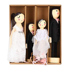 Load image into Gallery viewer, Pssopp 4Pcs Wedding Doll Set, Mini Wood Wedding Dolls Set with Trailing Wedding Dress Art Craft Desktop Decoration Ornament
