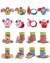Load image into Gallery viewer, BLOOBLOOMAX Soft Baby Rattle Wrist Rattle Foot Finder Socks Set,Cotton and Plush Stuffed Infant Toys,Birthday Holiday Birth Present Gift for Newborn Boy Girl Kids Toddler (8pcs-B Set)
