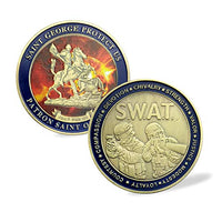 St. George Patron Saint of Armor Protect Us SWAT Police Challenge Coin Military Art Collectibles