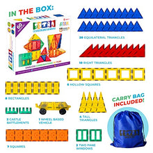Load image into Gallery viewer, Tytan Magnetic Tiles &amp; Building Blocks 60-Piece Set, Ergonomic Design, Kids STEM Toy, Cars, Architectural Building, Creative Play, Pattern Recognition, Includes Storage Bag, Ages 3+
