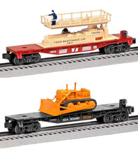 Load image into Gallery viewer, Lionel CSX Flatcar and Maintenance Car 2-pack
