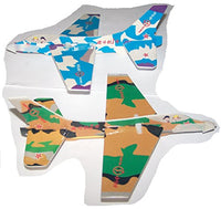 12 PIECES NEW STYROFOAM 8 INCH TOY FLYING CAMOUFLAGE GLIDER TO AIRPLANES